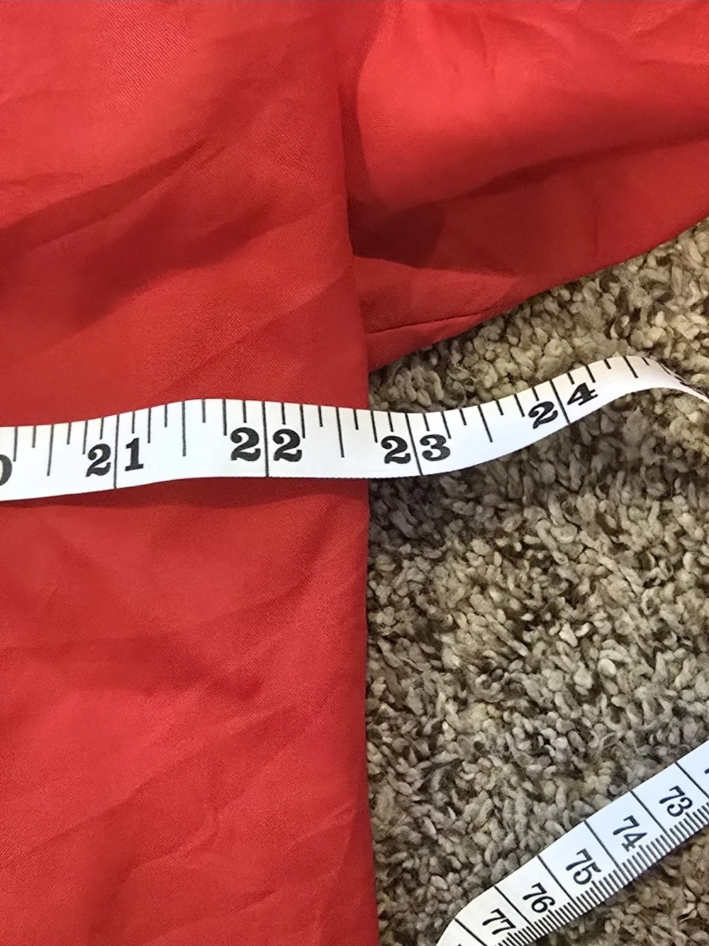 Authentic 1960s–1970s Vintage Red Lavallière collar Blouse